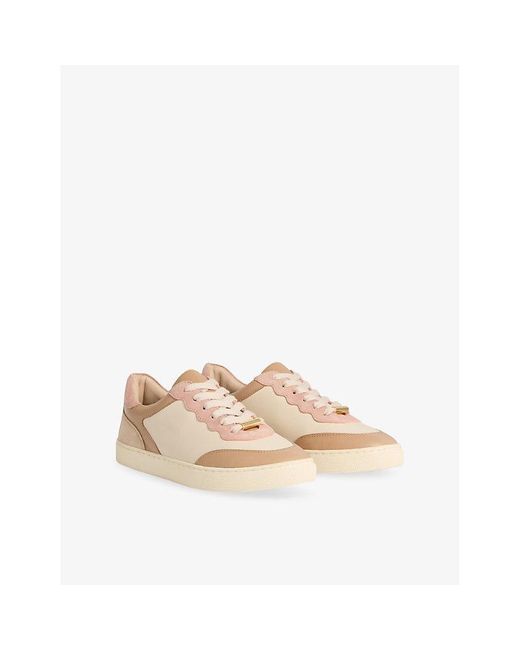L.K.Bennett Natural Runner Colour-Block Low-Top Leather Trainers