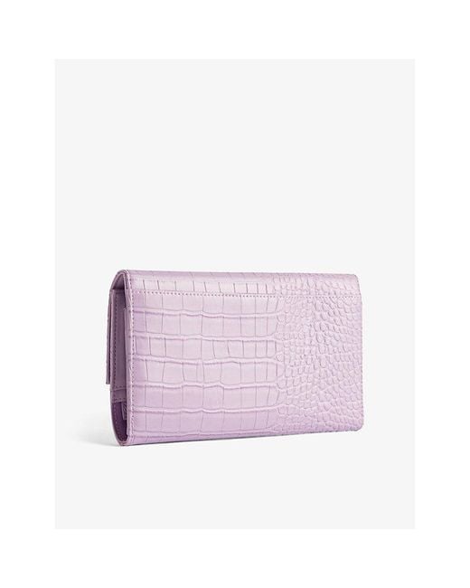 Ted Baker Purple Abbiiss Croc-effect Faux-leather Travel Wallet