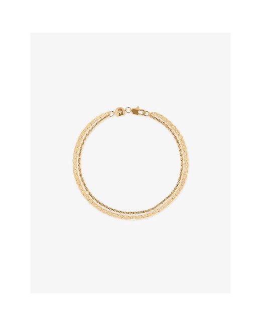 Astrid & Miyu Metallic Illusion Double Chain 18Ct-Plated Brass Bracelet