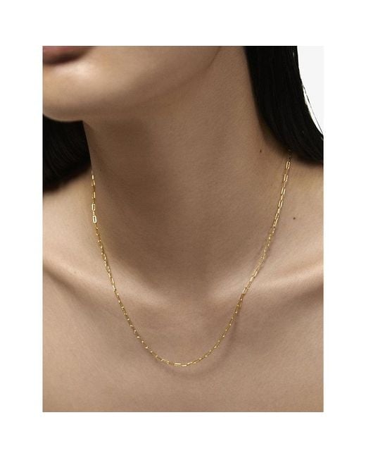 Monica Vinader Natural Mini Paperclip 14Ct- Chain Necklace