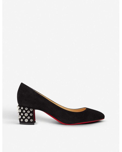 Christian Louboutin Donna Stud Spikes 55 Veau Velours in Black | Lyst