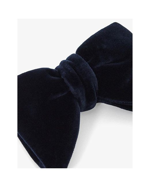 Reiss Black Hike Double-Layered Velvet Bow Tie for men