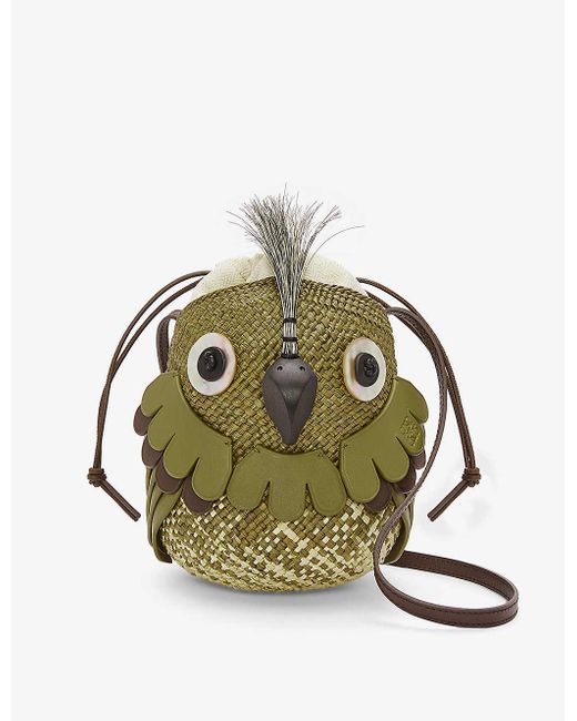 Loewe Green X Paula's Ibiza Bird Iraca-palm Bag
