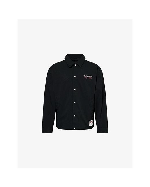 J.Lindeberg Black 30Y Cam Coach Woven Jacket for men