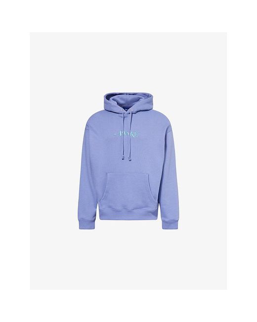 AWAKE NY Blue Classic Logo Kangaroo-Pocket Cotton-Jersey Hoody for men