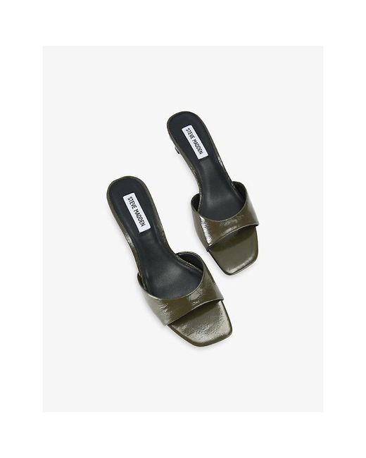 Steve Madden Green Hints Leather Mules