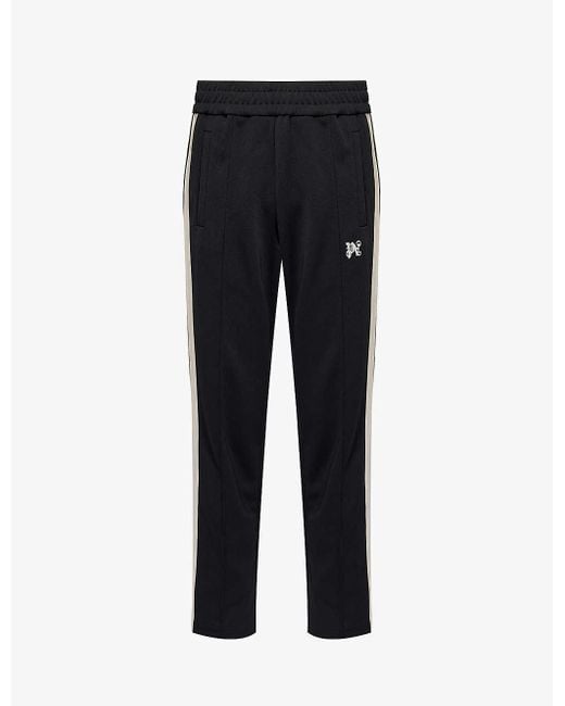 Palm Angels Black Monogram Brand-patch Straight-leg Woven Track Trousers X for men