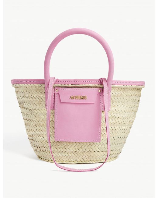 Jacquemus Pink Le Panier Soleil Basket Tote Bag