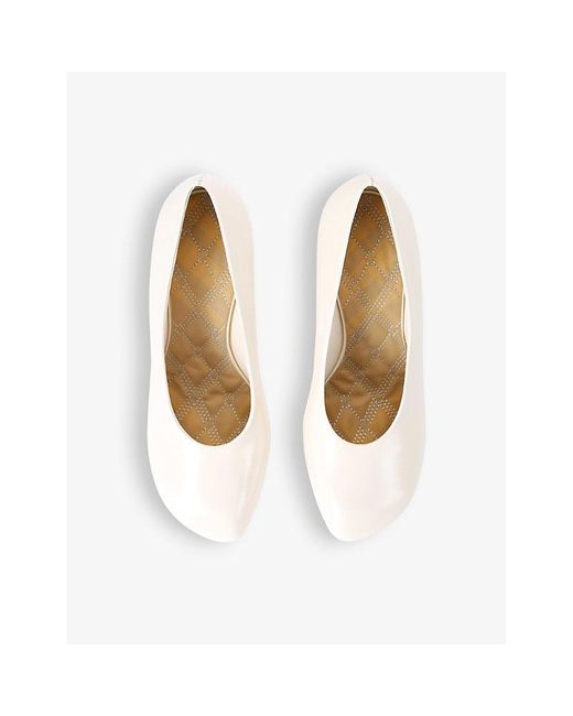 Burberry White Baby Court Leather Heeled Courts