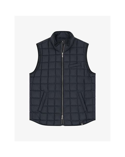 Boggi Blue Quilted Goose-Down Gilet for men