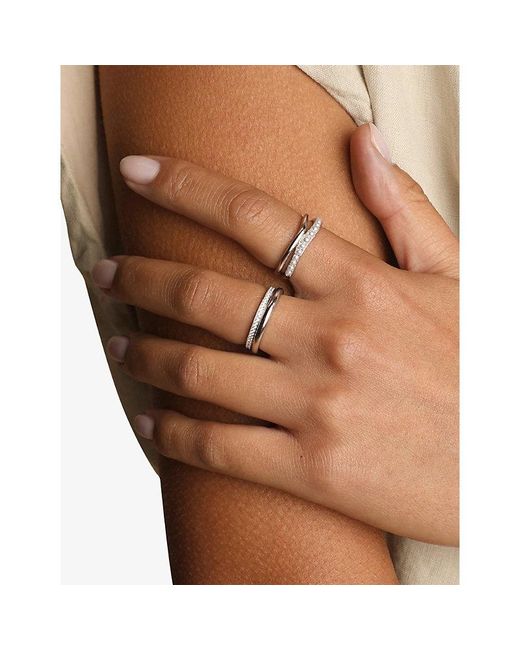 Astrid & Miyu White Molten Illusion Rhodium-Plated Sterling- And Pearl Ring
