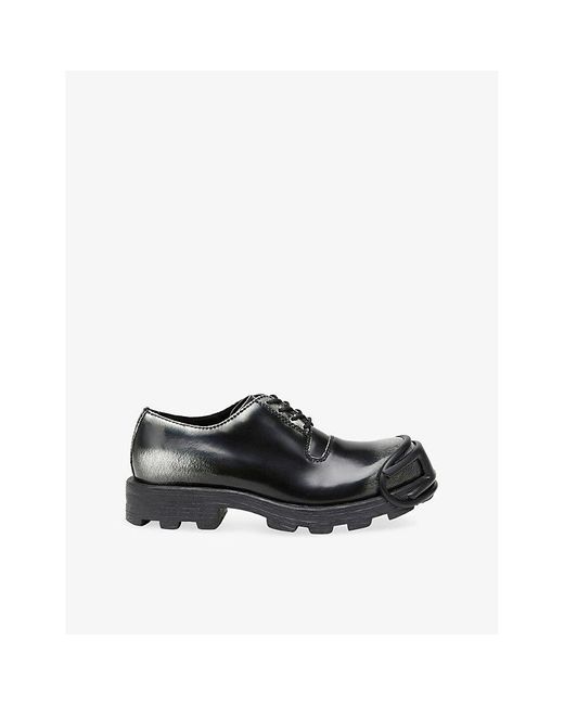 DIESEL Black D-Hammer So D Leather Shoes for men