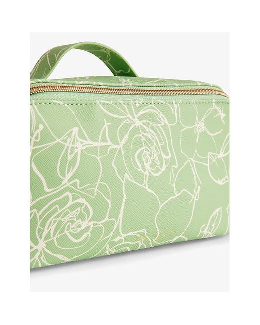 Ted Baker Green Dianea Floral-print Faux-leather Washbag