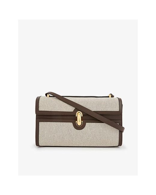 SAVETTE Gray Symmetry Canvas And Leather Cross-body Bag