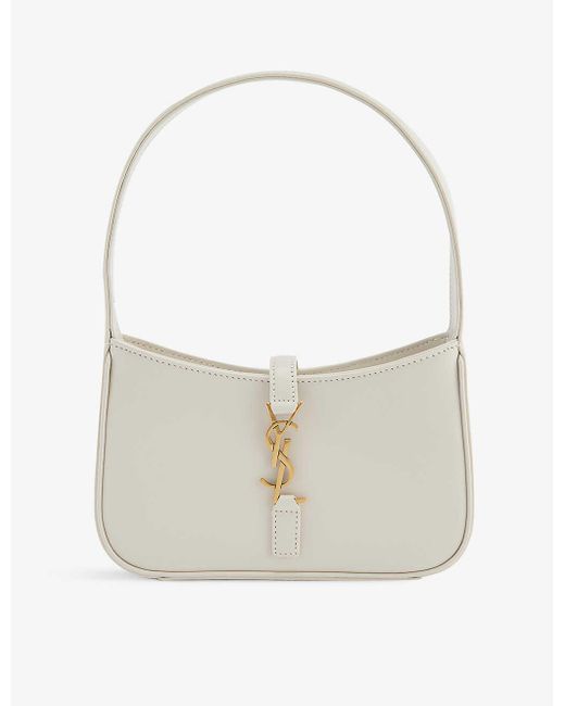 Saint Laurent Hobo Mini Leather Shoulder Bag in White Lyst Canada