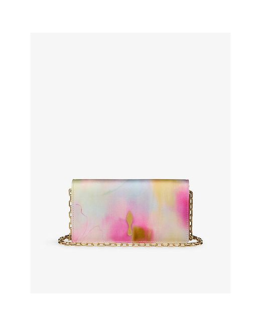 Christian Louboutin Pink Bettina Botanica Satin Clutch