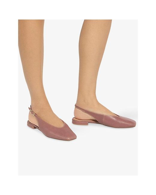 Dune Pink Heartbeat Leather Slingback Flats