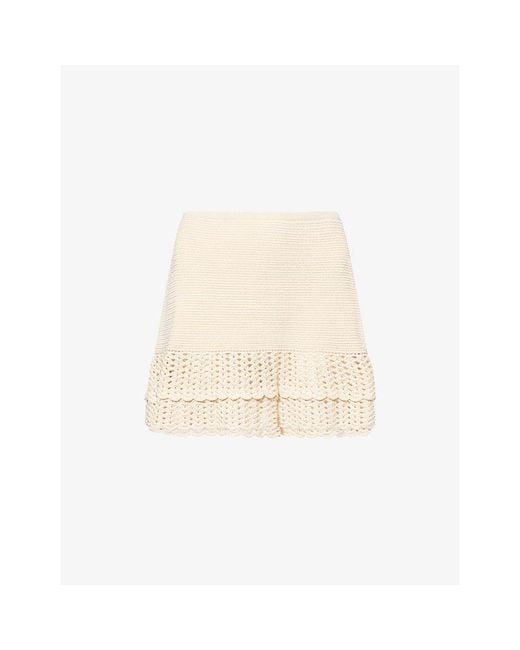 Devon Windsor Natural Wrenn Crochet Mini Skirt