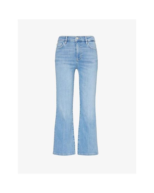 FRAME Blue Le Crop Mini Straight-leg High-rise Organic Denim-blend Jeans