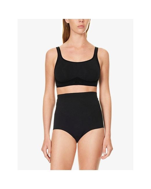 Wolford Black Contour Skin Scoop-Neck Stretch-Woven Bra