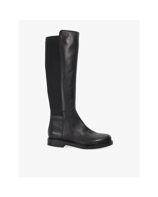 Dune Black Tallo Leather Knee-High Boots