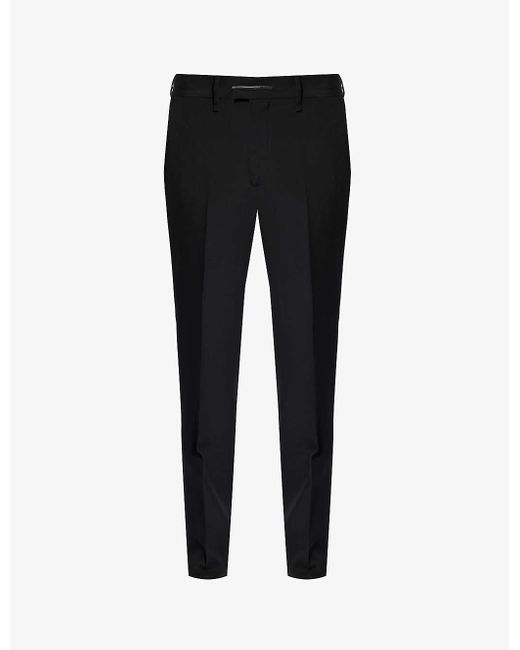 Givenchy Black Formal Slip-pocket Tapered-leg Slim-fit Wool Trousers for men