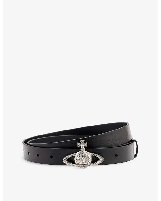 Vivienne Westwood Orbembellished Leather Belt in White for Men Lyst
