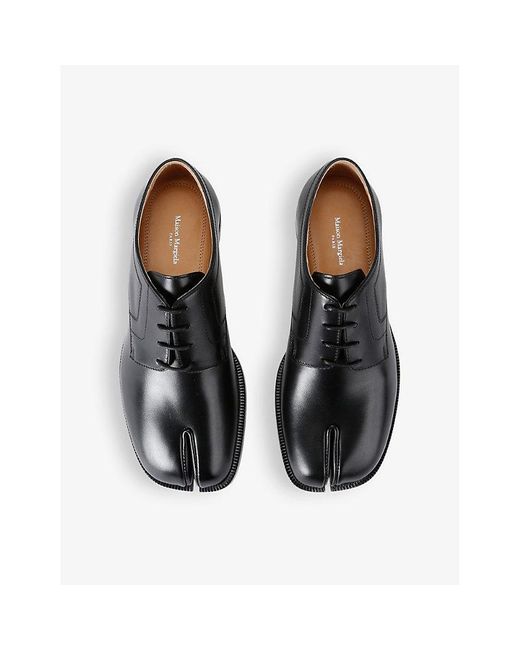 Maison Margiela Black Tabi Lace-up Leather Shoes for men