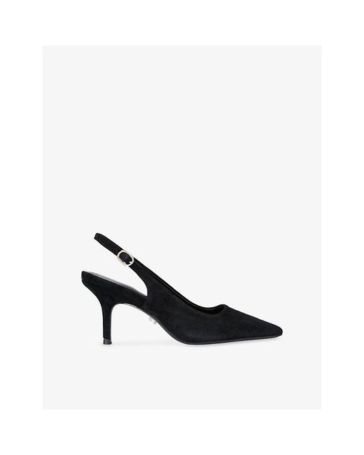 Carvela Kurt Geiger Black Spirited Suede Heeled Slingback Courts