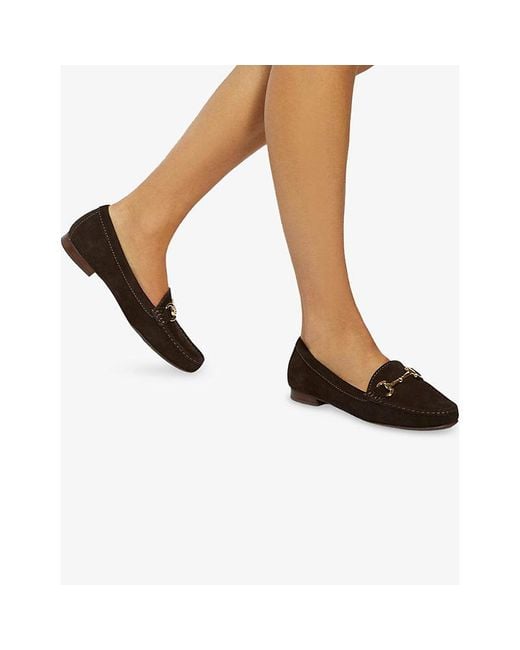 Dune Black Glenniee Suede Loafers