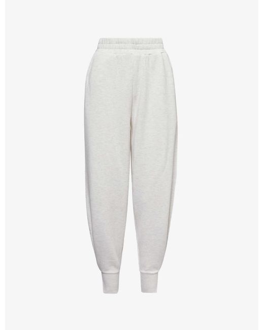 Varley White Drawstring-waist Cuffed-hems Mid-rise Tapered-leg Stretch-woven Trousers X