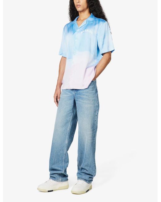 NAHMIAS Watercolour Brand-print Regular-fit Silk Shirt in Blue for Men |  Lyst