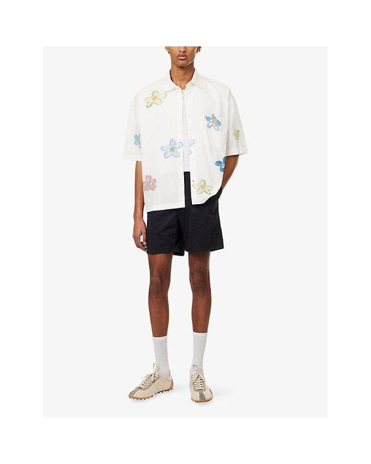 PAIGE Blue Elijah Stretch-Cotton Shorts for men