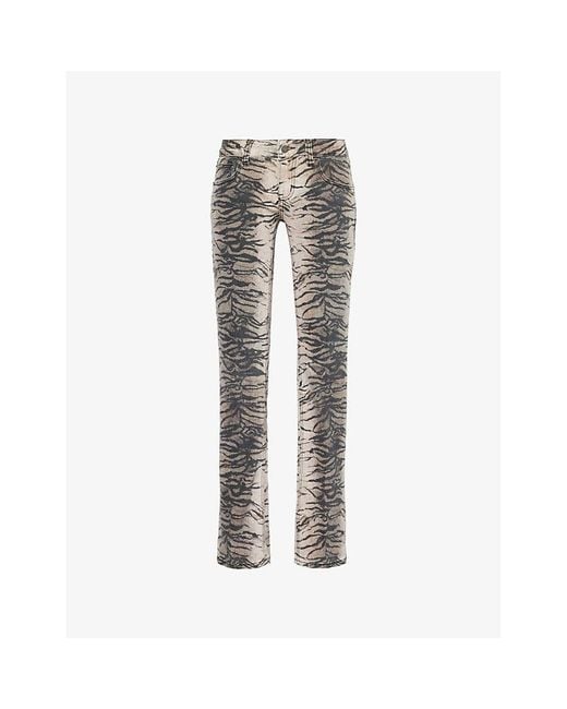 Jaded London Gray Leona Bootcut Five-Pockets Straight-Leg Low-Rise Stretch-Denim Jeans
