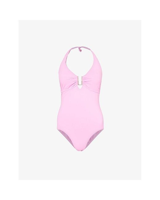 Melissa Odabash Pink Tampa Halter-neck Swimsuit