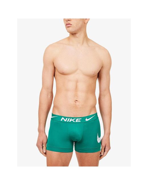 Nike Purple Essential Micro Pack Of Three Jersey Trunks for men
