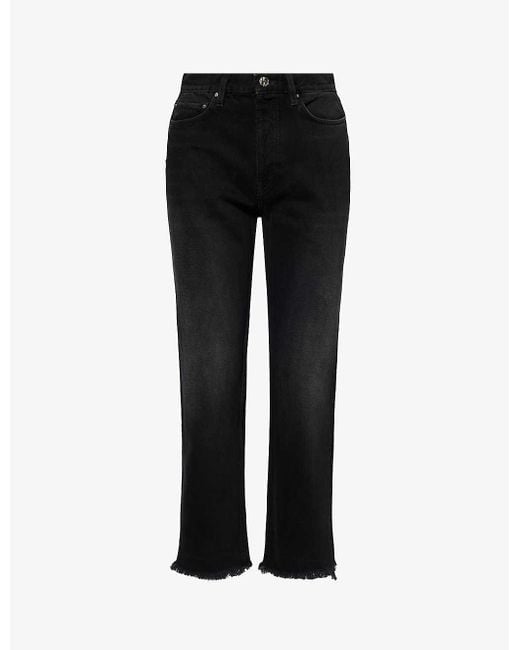 Totême  Black Straight-leg Mid-rise Organic-cotton Jeans