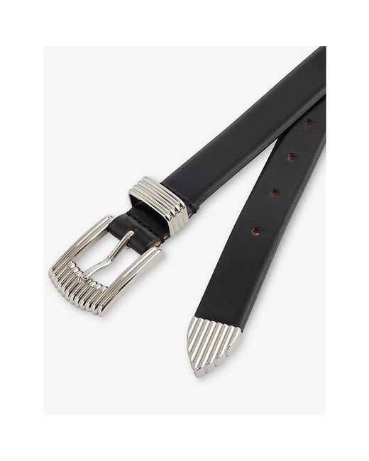 DEHANCHE Black The Rosen Leather Belt