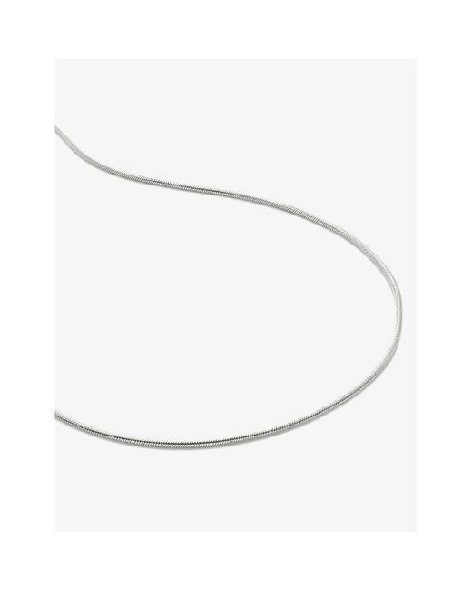 Monica Vinader White Thin Snake Sterling- Necklace