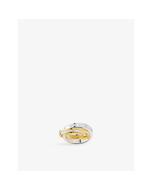 Apm Monaco Metallic Amour Love 18Ct- Plated Alloy And Cubic Zirconia Ring
