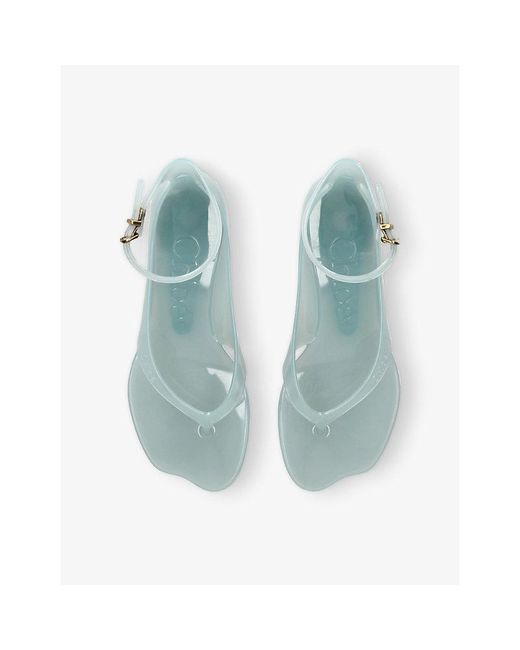 Chloé Blue Jelly Kitten-Heel Sandals