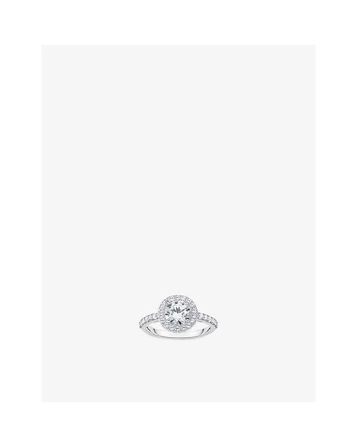 Thomas Sabo White Halo Sterling- And Cubic Zirconia Ring