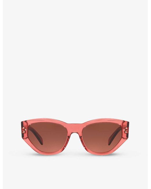Céline Pink Cl000348 Cl40219i Rectangle-frame Acetate Sunglasses