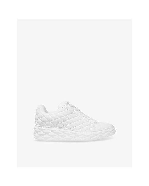 Jimmy Choo White Diamond Maxi Quilted Leather Trainers for men
