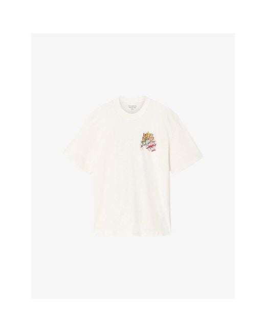 AllSaints White Roque Branded Cotton-Jersey T-Shirt for men