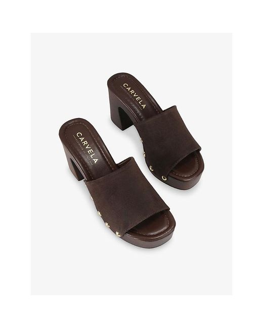 Carvela Kurt Geiger Brown Novella Suede Heeled Mules