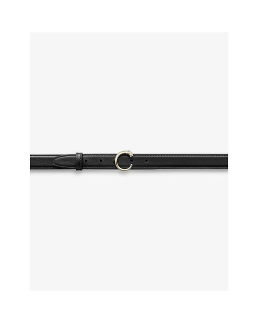 Cartier Black Panthère De Large Buckled Leather Belt