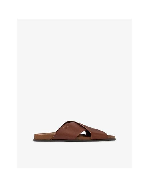 Jimmy Choo Brown Sol Slide Leather Slides