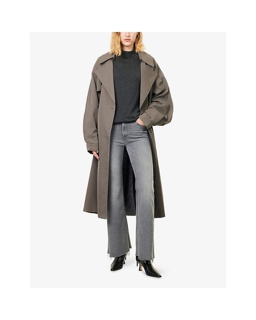 Mother Gray The Doozy Sneak Fray Stretch-Denim Jeans