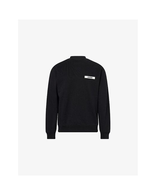 Jacquemus Black Gros Grain Crewneck Cotton-Jersey Sweatshirt for men